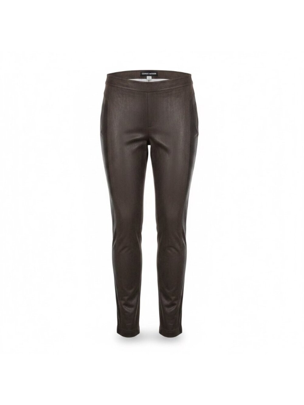 Gerry Weber Womens Brown Faux Leather Panel Stretch Slim Pants OS